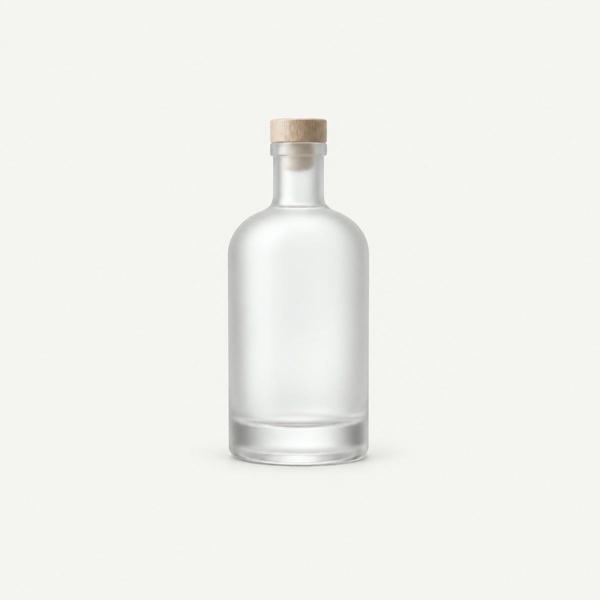 Frosted spirit glass bottle with hot stamped logo