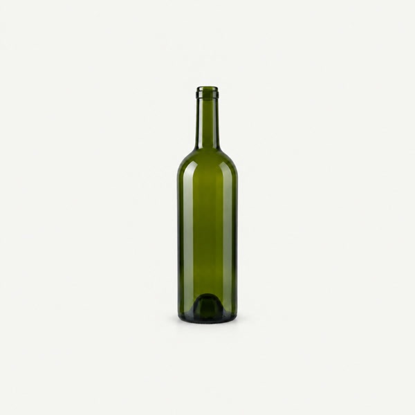 750ml Bordeaux and Burgundy wine glass bottles in antique green