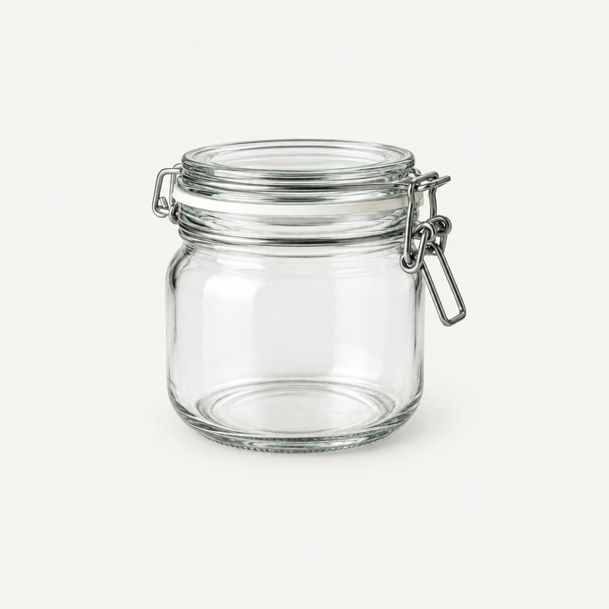 Airtight vacuum seal and hinged lid glass storage jars