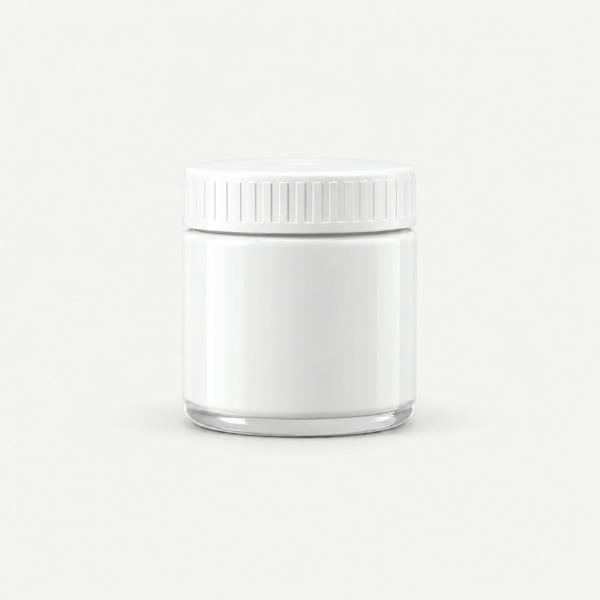 Opaque white and black glass jars with child proof lids