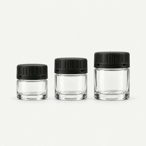 5ml 7ml 9ml small child proof glass concentrate jars